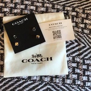 NEW Coach Signature C earring set with dust bag - 2 pair